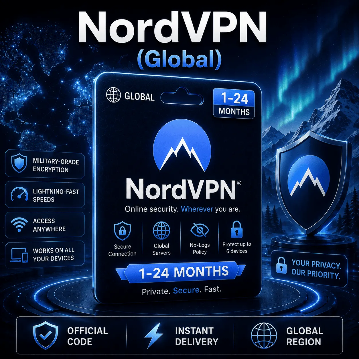 Nord | Подписка 1–24 месяца | Код активации (Все регионы)