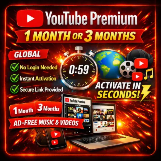YouTube Premium 1 или 3 месяца | GLOBAL | Личный | Активация | Без входа