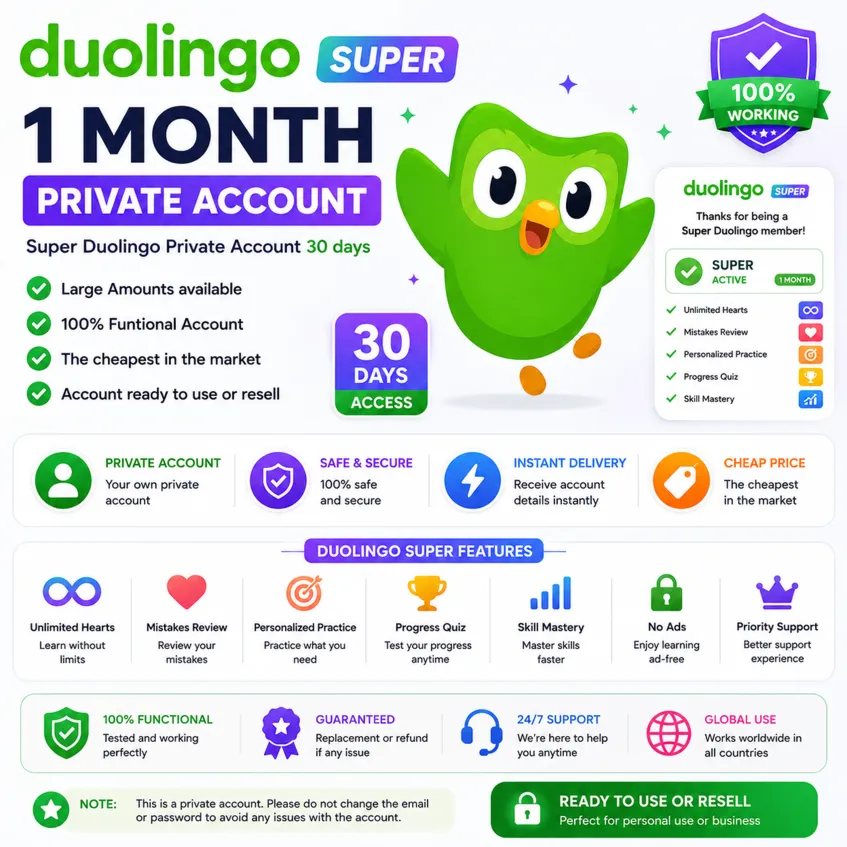 🦉 Duolingo Super на 1 месяц | Личный аккаунт | Мгновенная доставка