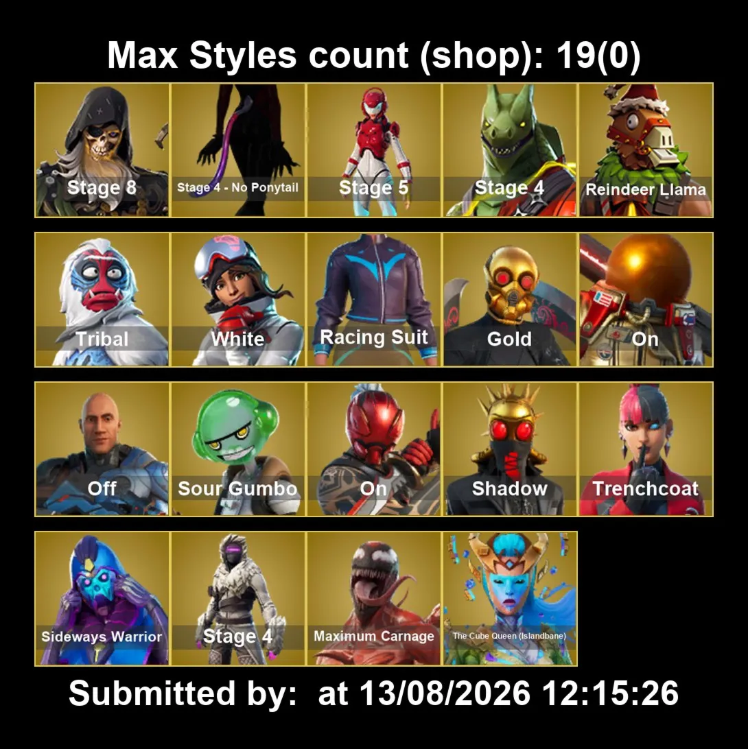 Мгновенный доступ • FN (все платформы) • 93 skins • 800 VB • Полный доступ • 2 подарк