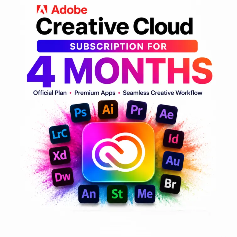Adobe Creative Cloud Pro — 4 Months | All Apps + 4,000 AI Credits