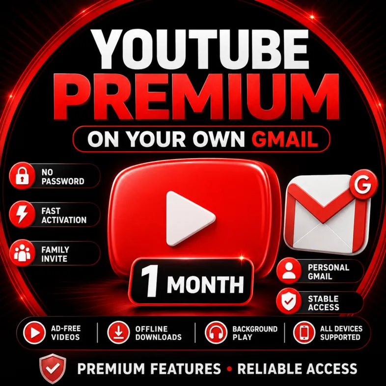01 YouTube Premium | 1 месяц | Ваш Gmail | Быстрая активация