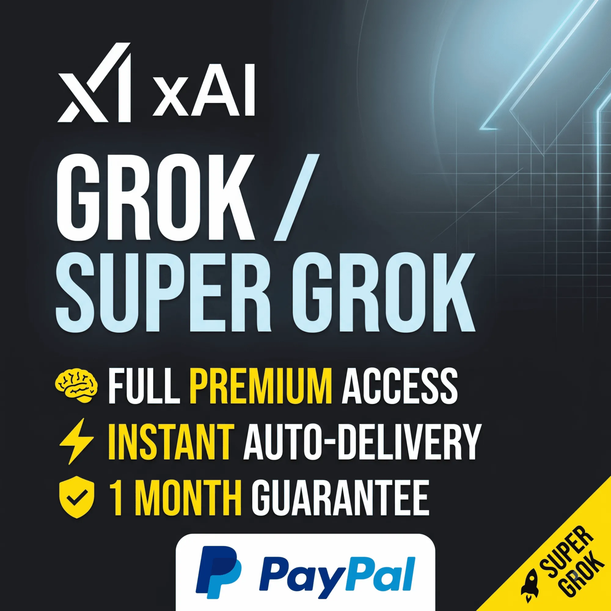 Grok / Super Grok AI Premium ⚡ Мгновенная автовыдача 🔑 Гарантия 1 Месяц Paypal