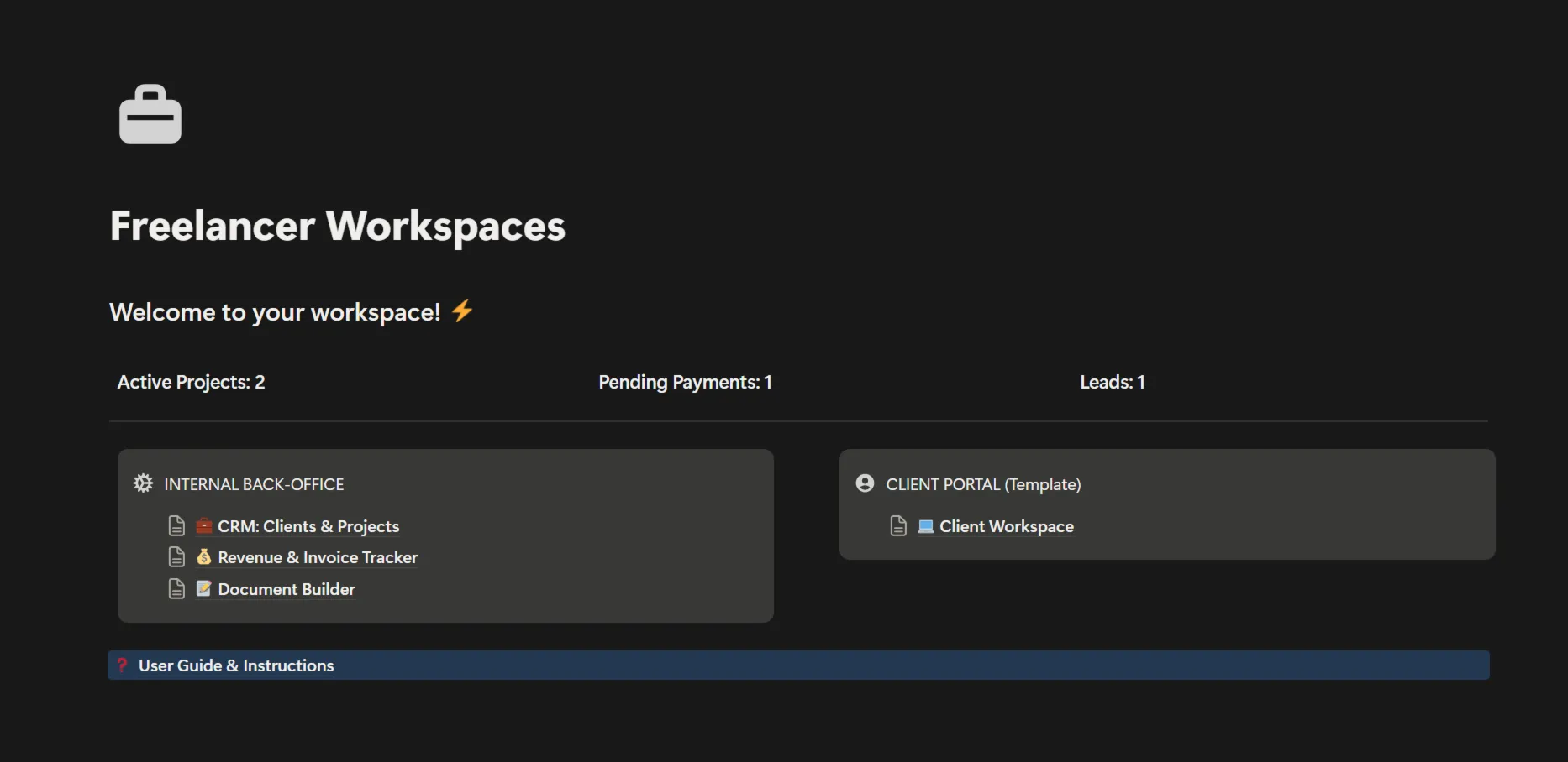 [АНГЛИЙСКАЯ ВЕРСИЯ] Nexus Workspaces: Premium Freelancer Business OS & Client Portal