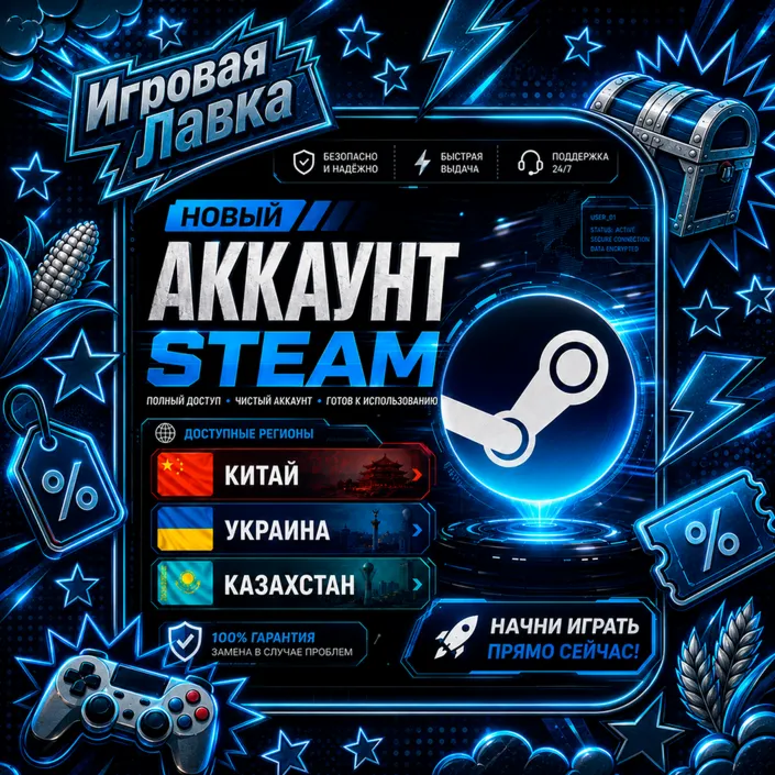 НОВЫЙ АККАУНТ STEAM Китай | Украина | Казахстан
