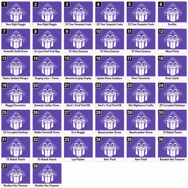 Warframe 38 предметов 2026 Twitch Drop💎 TennoCon💎 Mesa Prime, Haalvu Sentient Minigun