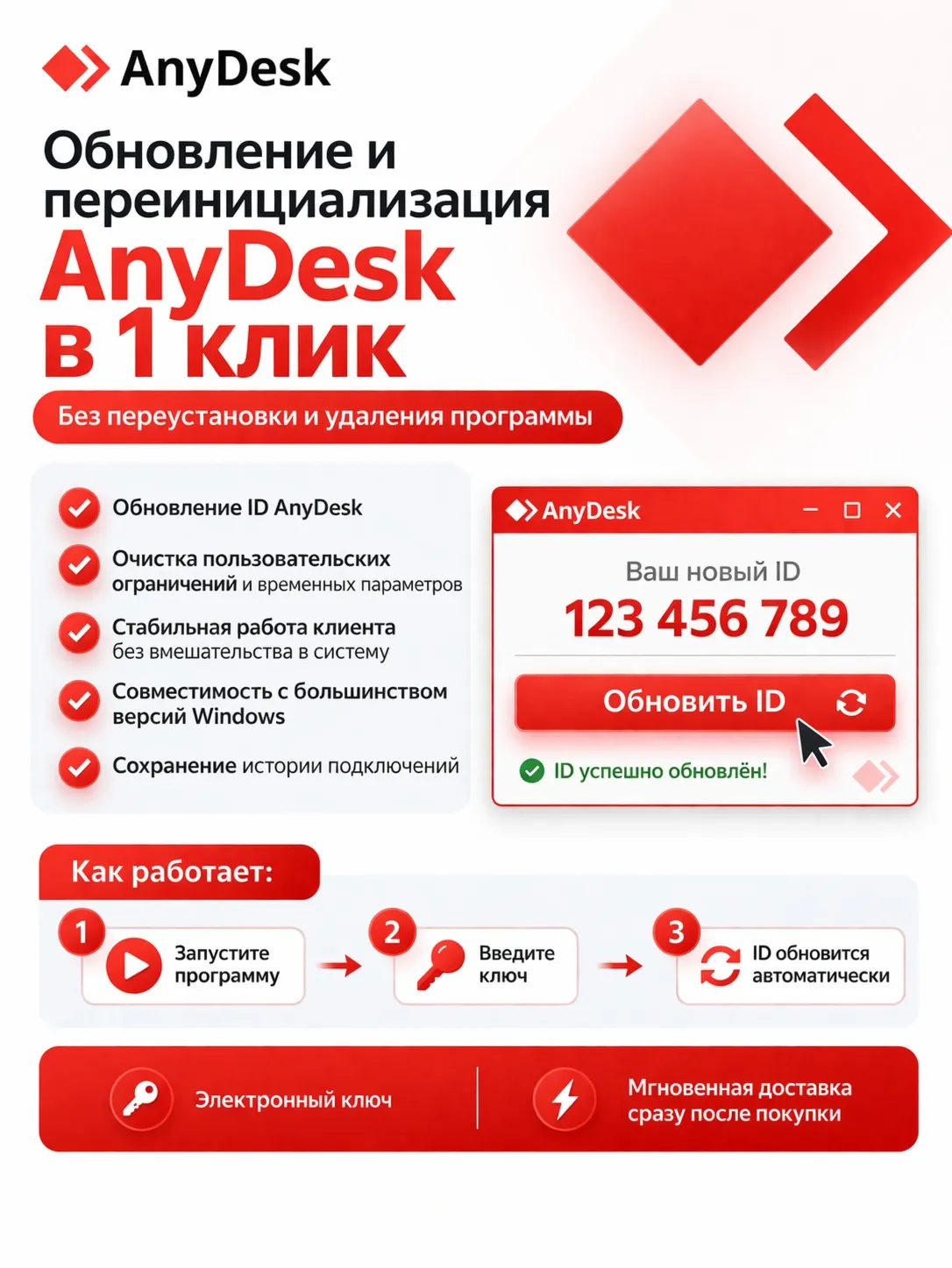 Программа для сброса ID и ограничений AnyDesk