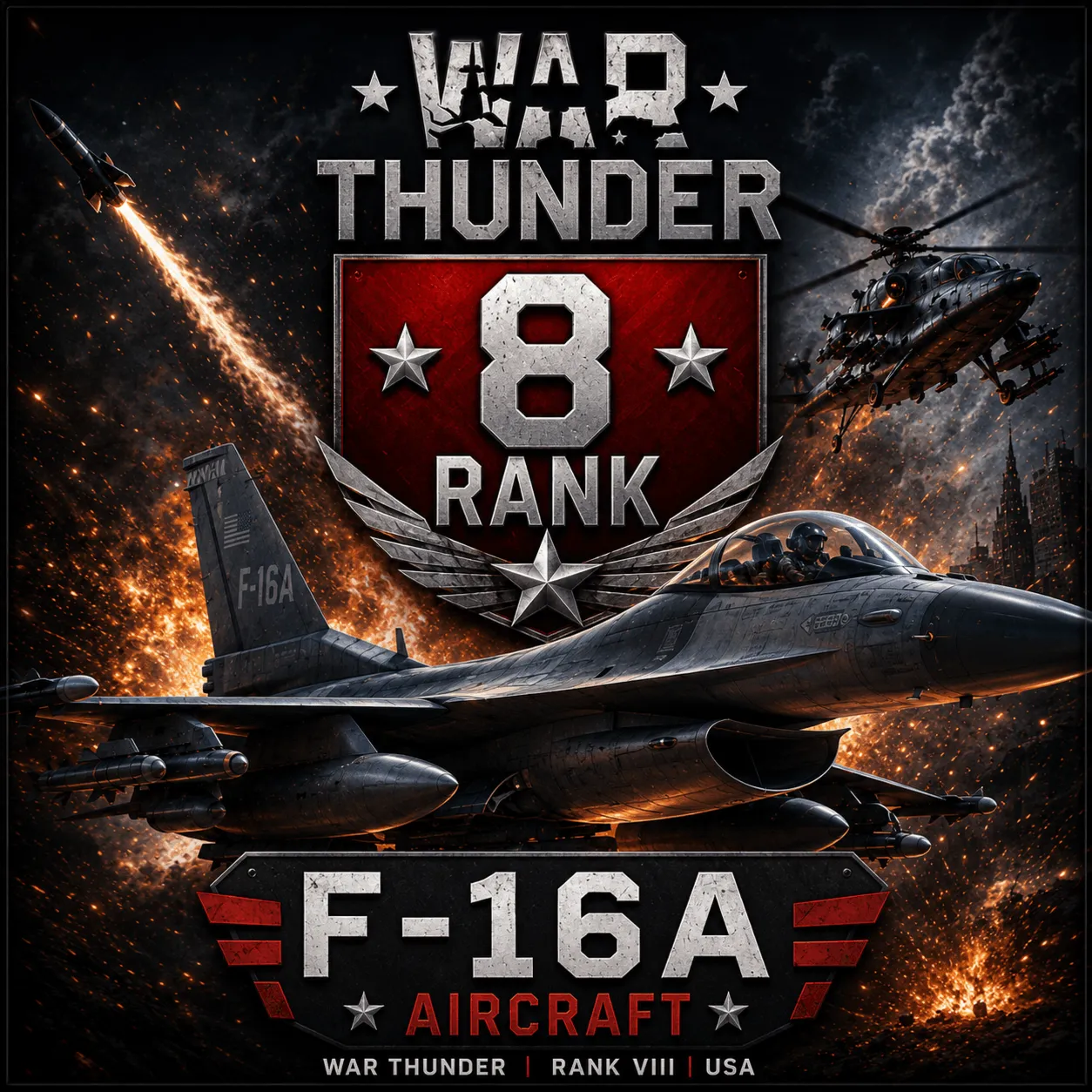🎮 War Thunder 8 Ранг F-16A | Авиация | Гарантия 🎮 WarThunder