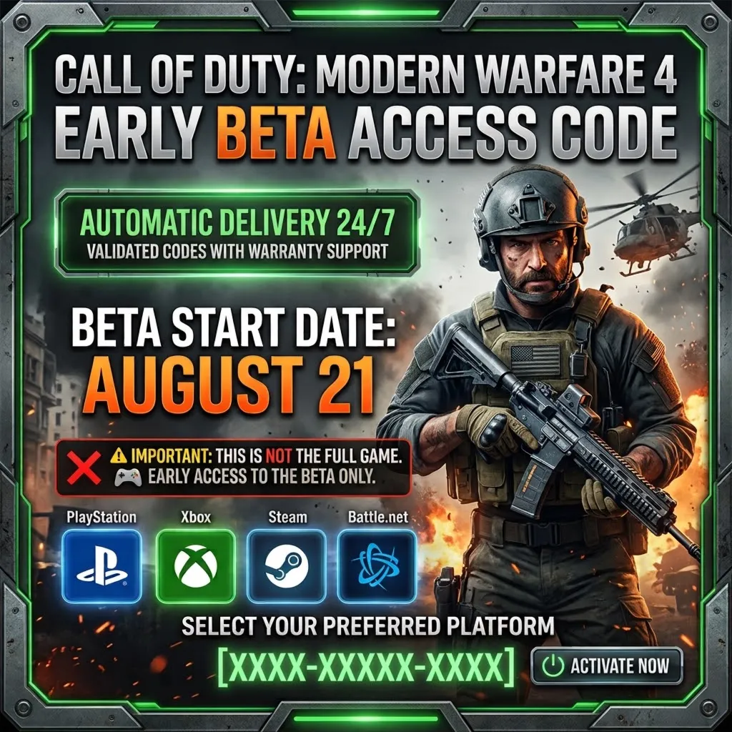 Call of Duty: Modern Warfare 4 — Early Beta Access Code - irongamers.ru