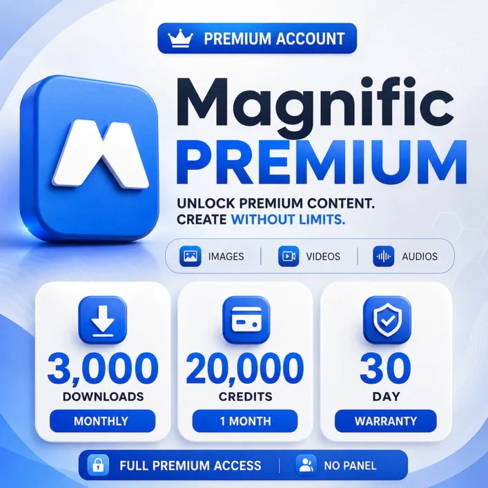 Премиум-аккаунт Magnific | 3000 загрузок + 20 000 кредитов | 30-дневная гарантия - irongamers.ru