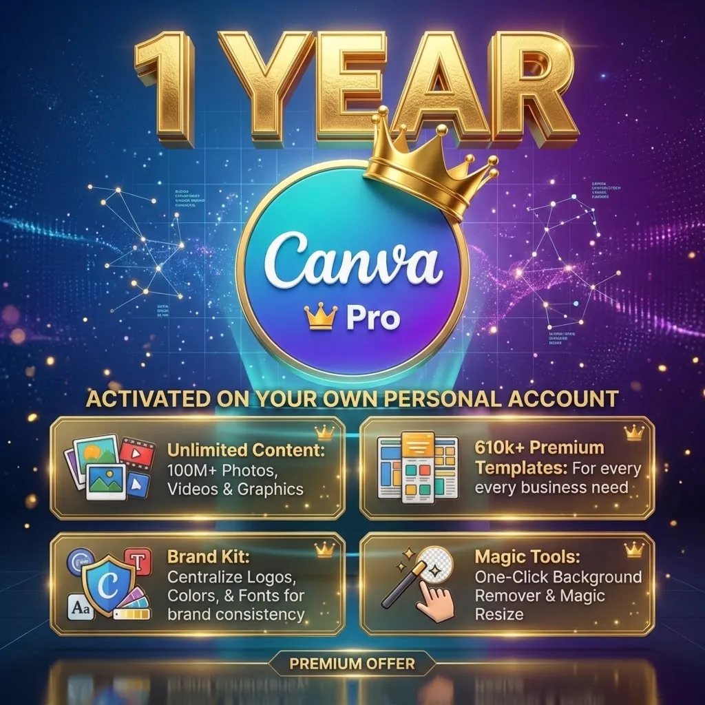 Canva Pro – 1 Год | ВАШ ЛИЧНЫЙ АККАУНТ | Безлимитный контент, 610к+ Pro-шаблонов
