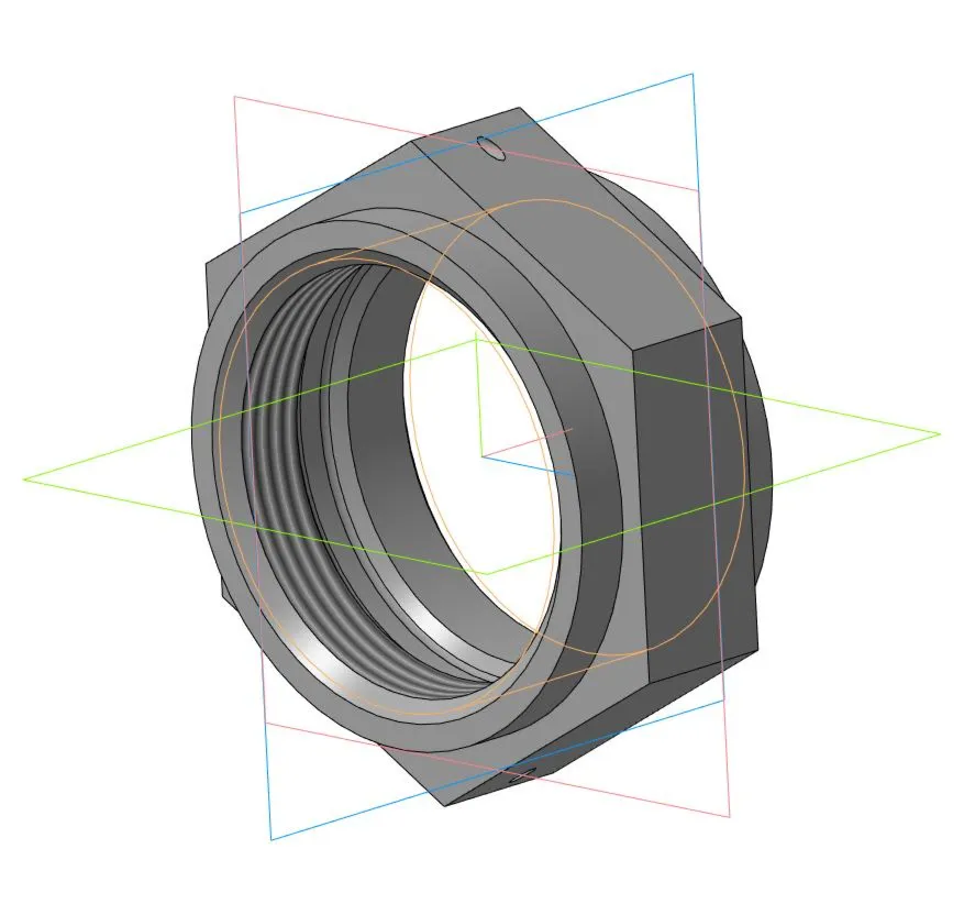 БГТУ.023000.006 гайка - чертеж и 3D модель детали в программе Компас 3D
