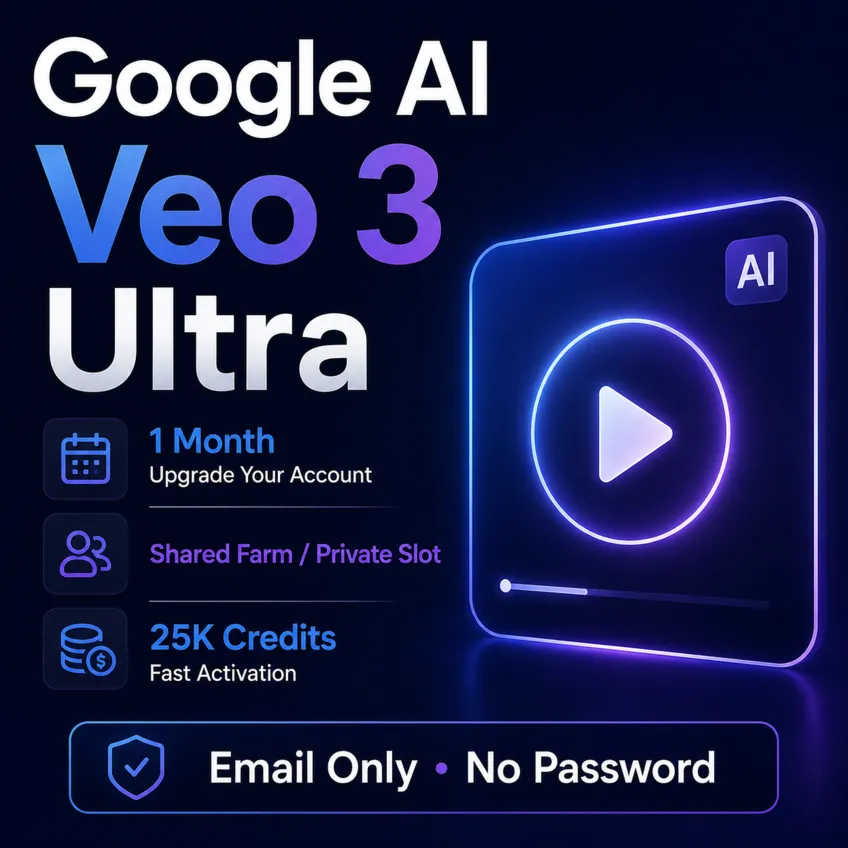 Google AI Veo 3 Ultra | 1 Месяц | 0 / 25K Кредитов | Активация на Ваш Аккаунт | Гаран
