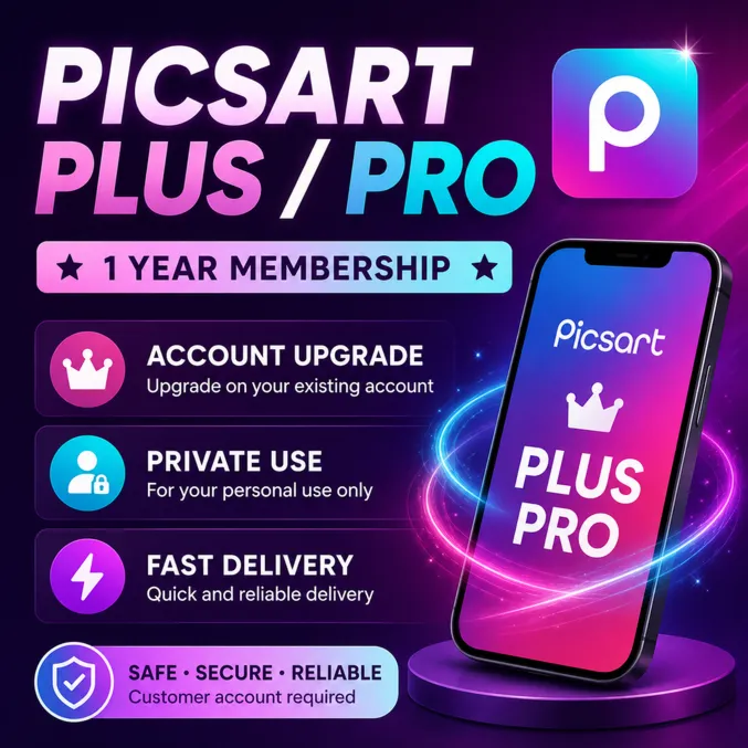 Picsart Plus / Pro | 1 Год | Активация на Вашем Аккаунте | Быстро | Гарантия
