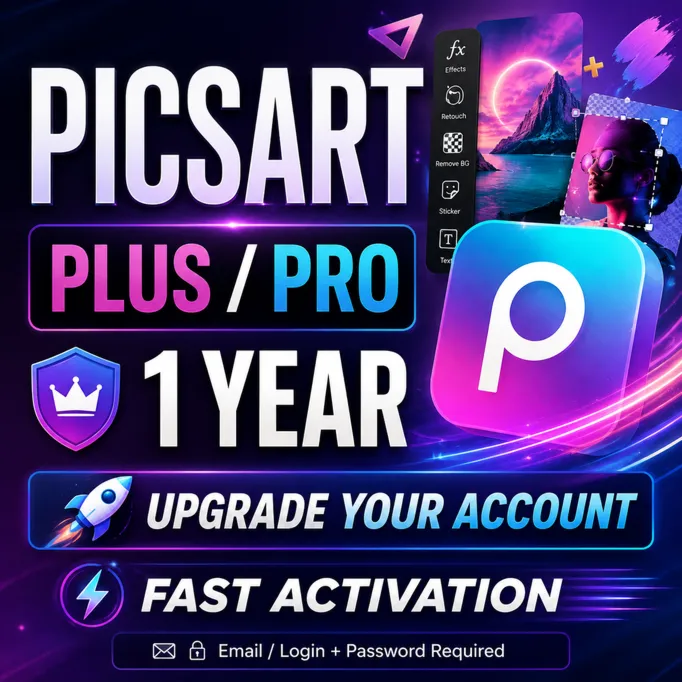 Picsart Plus / Pro | 1 Год | Активация на Вашем Аккаунте | Быстро | Гарантия
