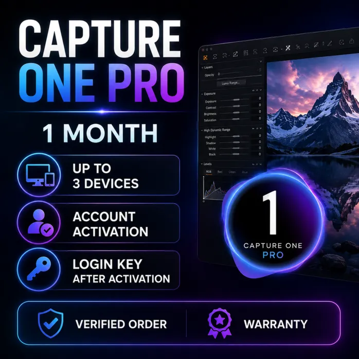 Capture One Pro | 1 Месяц | Активация на Вашем Аккаунте | До 3 Устройств | Гарантия