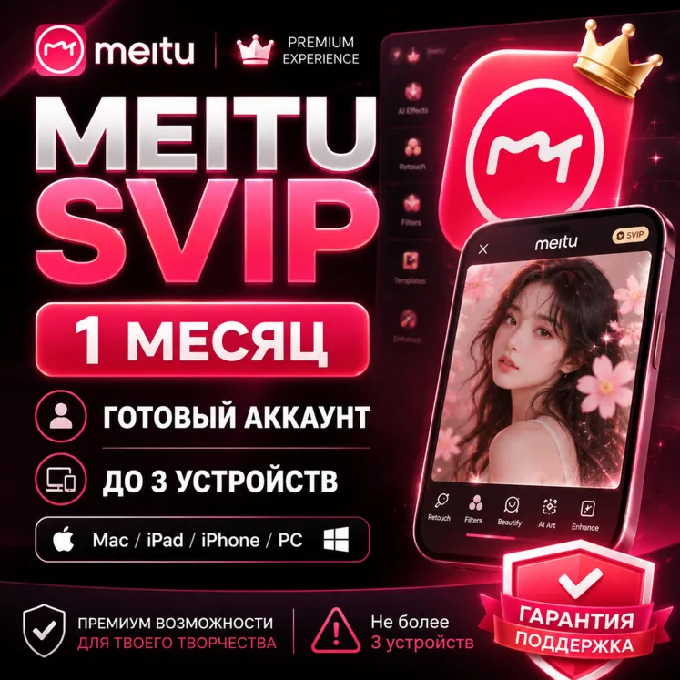 Meitu SVIP | 1 Month | Ready Account | Up to 3 Devices | Fast Delivery | Warranty