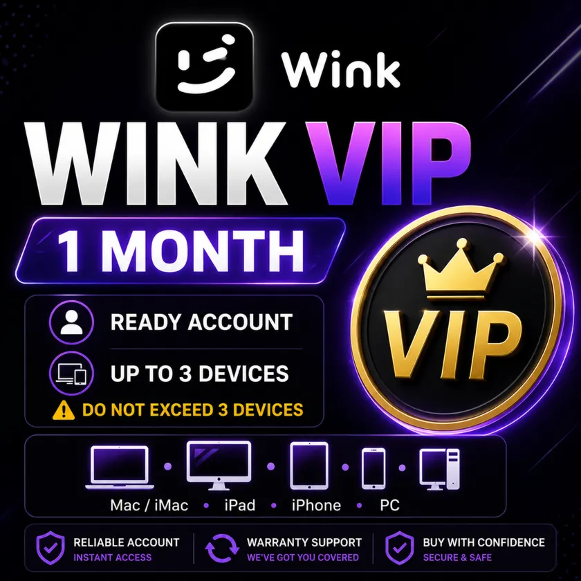 Wink VIP | 1 Месяц | Готовый Аккаунт | До 3 Устройств | Быстрая Выдача | Гарантия