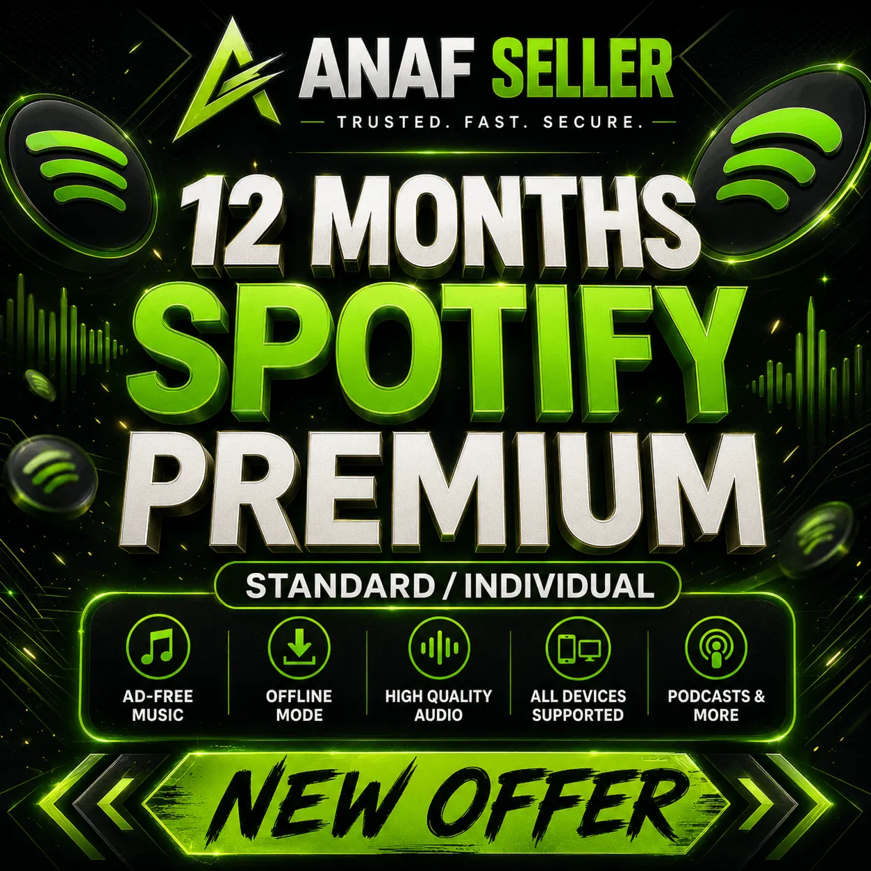 SPOTIFY PREMIUM - 1 год | ИНДИВИДУАЛЬНЫЙ ЛЮБОЙ АККАУНТ | ЛУЧШАЯ ЦЕНА ДЕЙСТВ - irongamers.ru