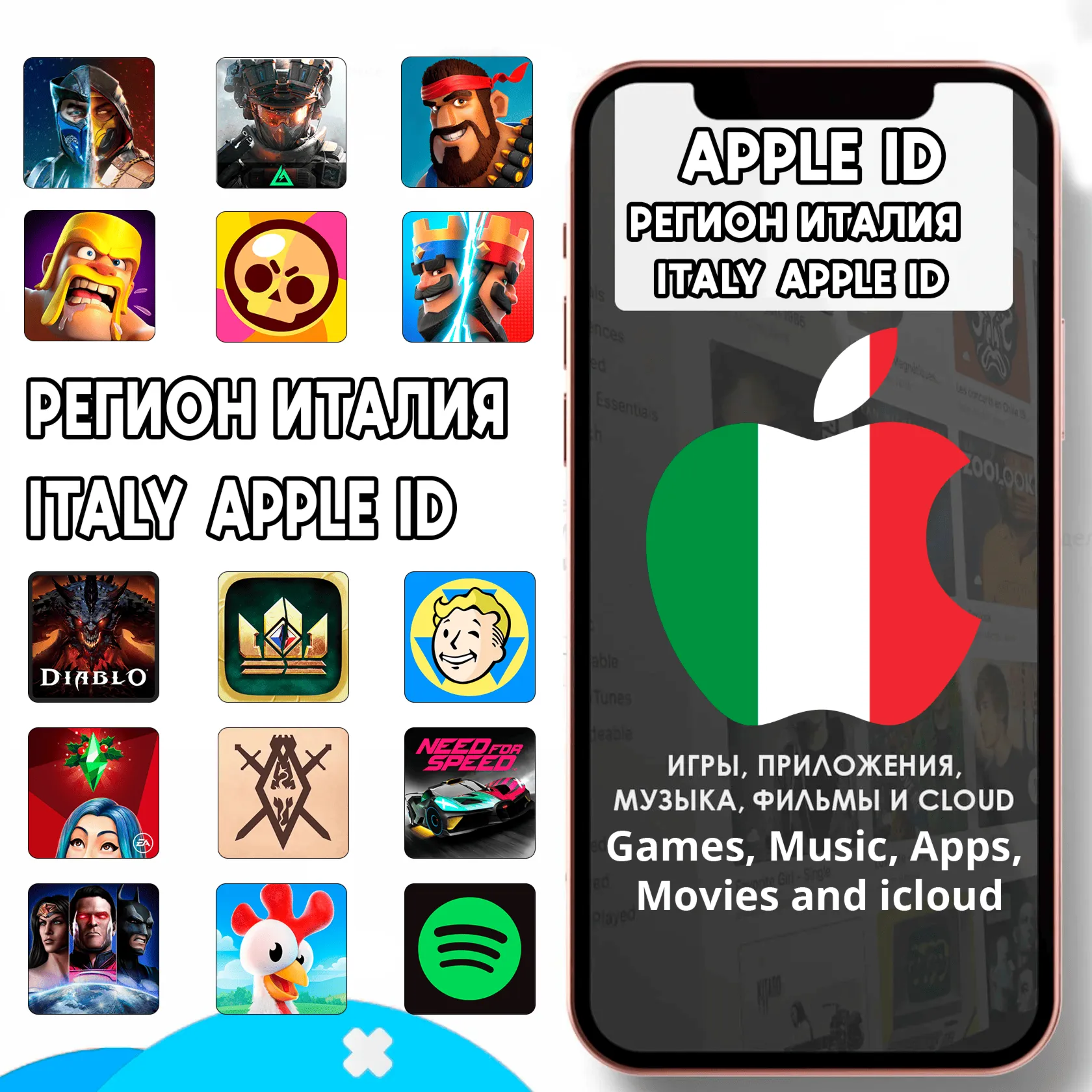 ИТАЛИЯ ИТАЛЬЯНСКИЙ APPLE ID ЛИЧНЫЙ iPhone AppStore IT - irongamers.ru