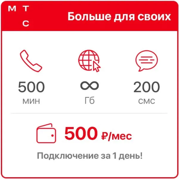 🚀 Тариф МТС "Больше для Своих". Есть БЕЗЛИМИТ🚀 