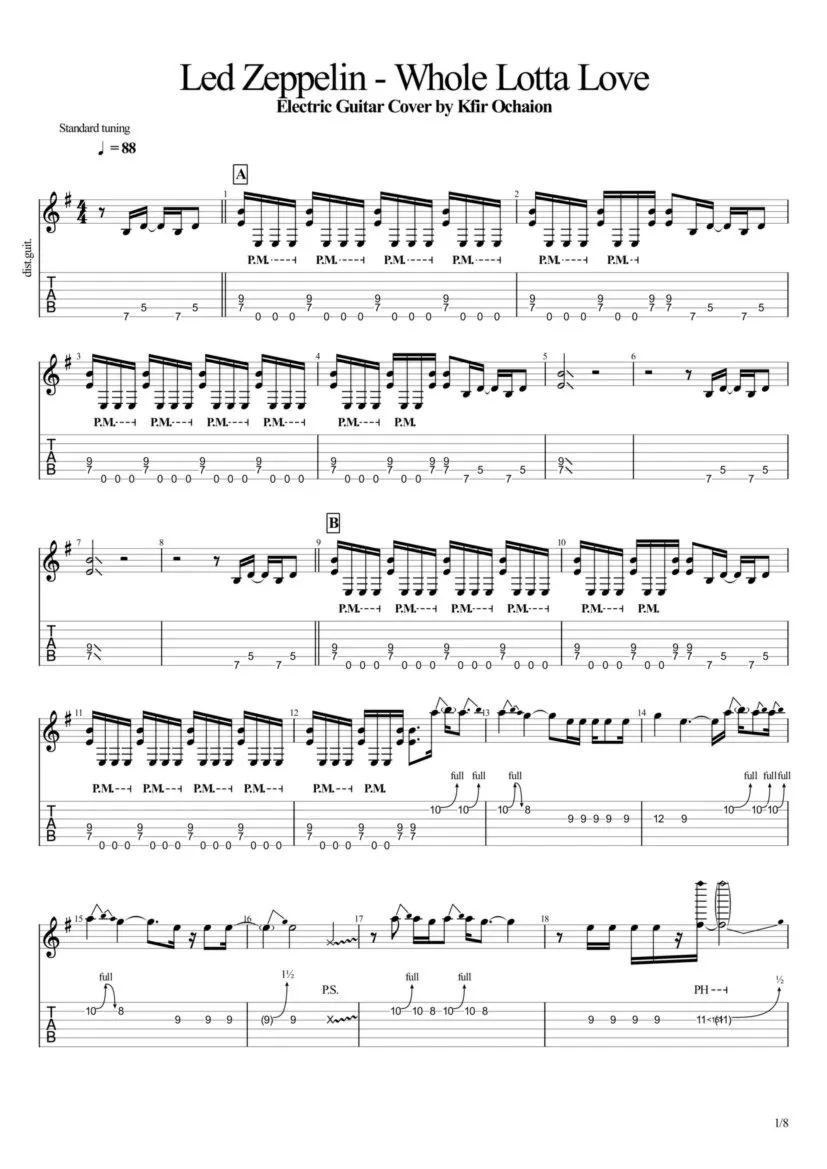 Табы Kfir Ochaion - Led Zeppelin - Whole Lotta Love - irongamers.ru