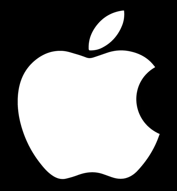 Логотип Apple (Яблоко) белый, векторное изображение