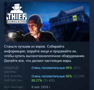 Thief Simulator АВТОДОСТАВКА STEAM РОССИЯ - irongamers.ru