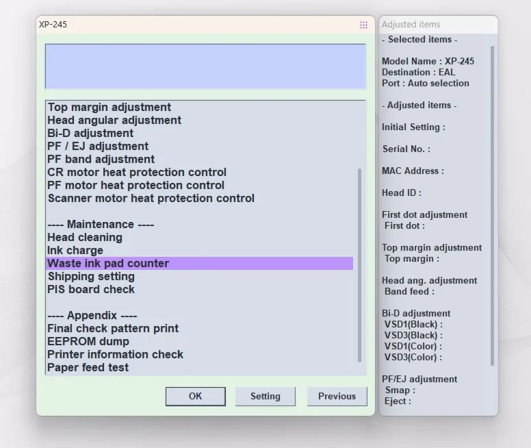 Сброс AdjProg-XP245 XP247 XP342 XP343 XP345 XP442 XP445