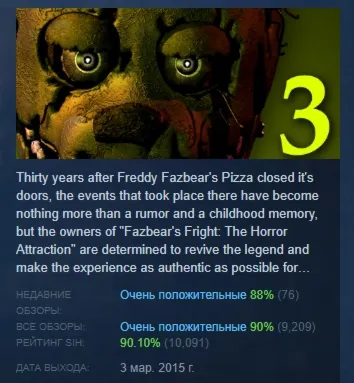 Five Nights at Freddy's 3 АВТОДОСТАВКА STEAM GLOBAL МГНОВЕННО ЛИЦЕНЗИЯ