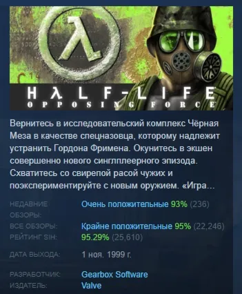 Half-Life: Opposing Force АВТОДОСТАВКА STEAM РОССИЯ - irongamers.ru