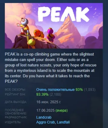 PEAK АВТОДОСТАВКА STEAM РОССИЯ - irongamers.ru