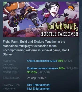 DON´T STARVE TOGETHER АВТОДОСТАВКА STEAM GLOBAL МГНОВЕННО ЛИЦЕНЗИЯ