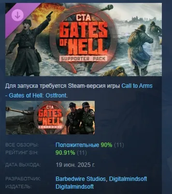 Call to Arms Gates of Hell: Supporter Pack АВТОДОСТАВКА STEAM РОССИЯ - irongamers.ru