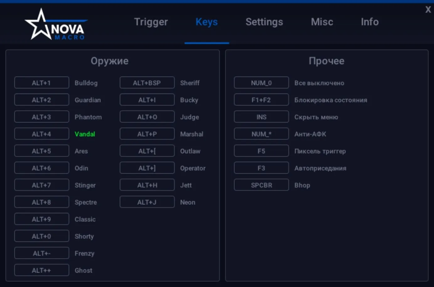 [NovaMacro] Valorant Триггер СНГ