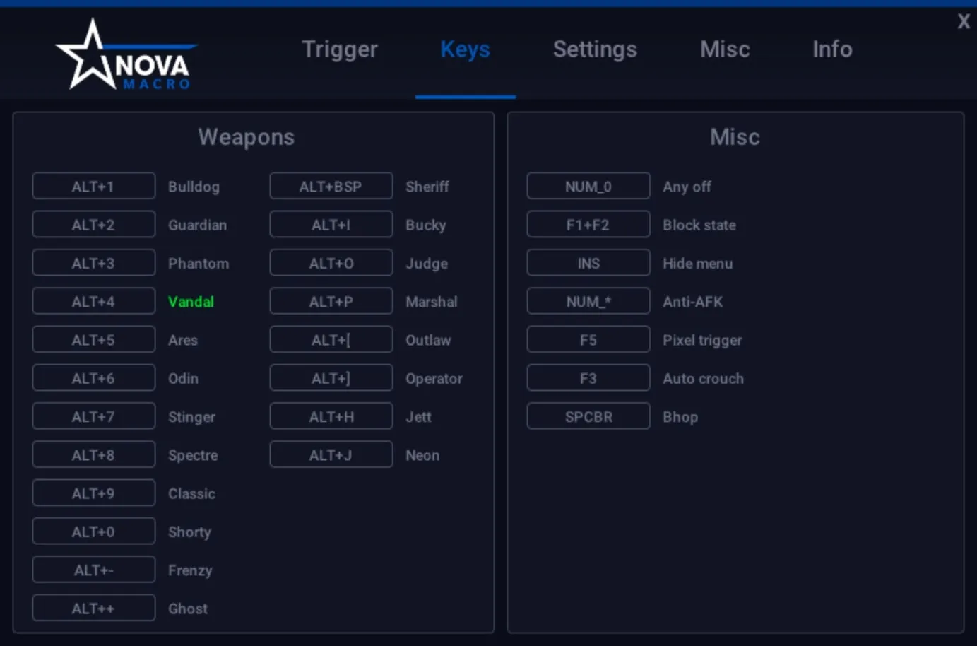 [NovaMacro] Valorant Триггер ГЛОБАЛ