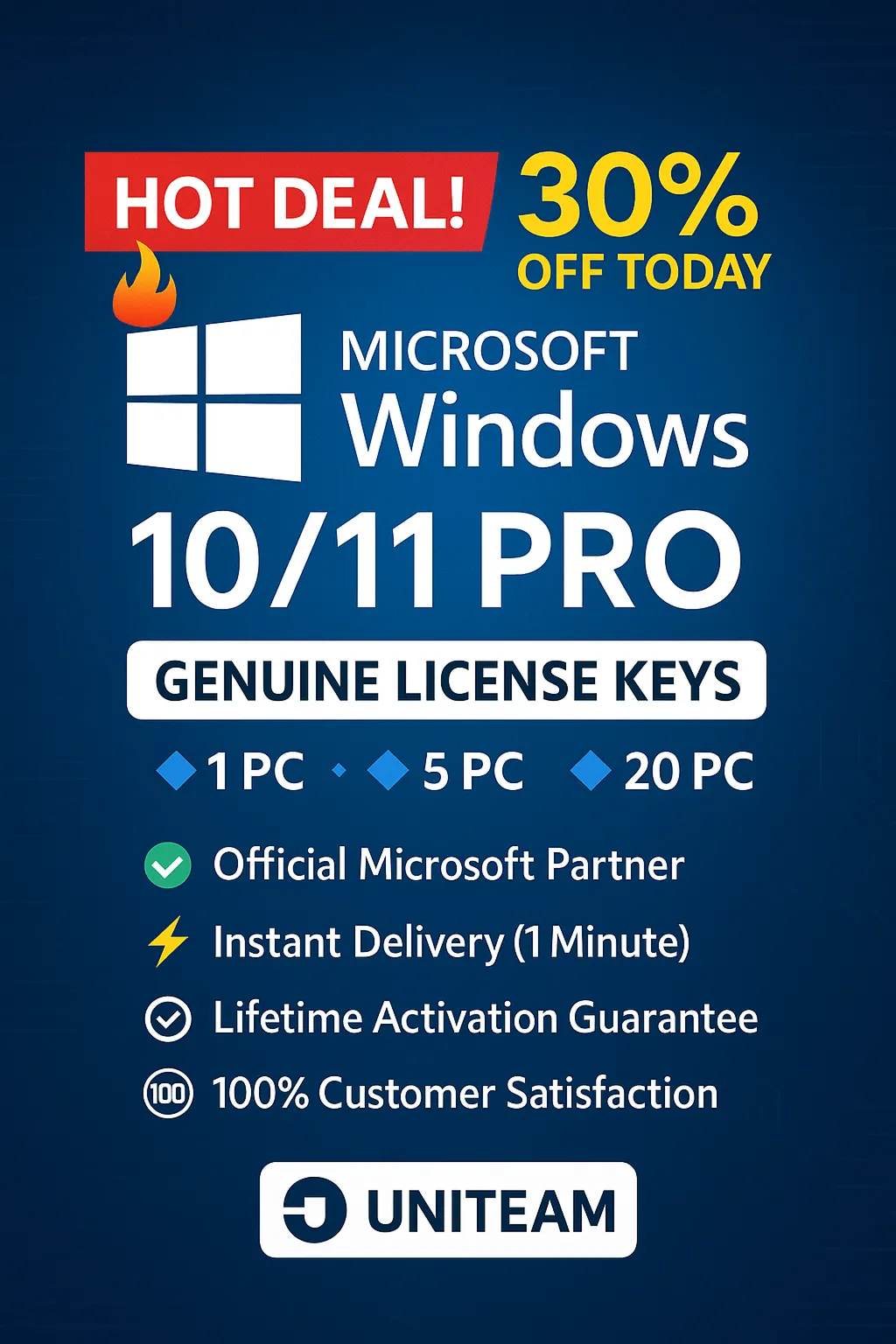 Windows 10-11 Pro/Home 1PC-5PC-20PC Партнёр Microsoft