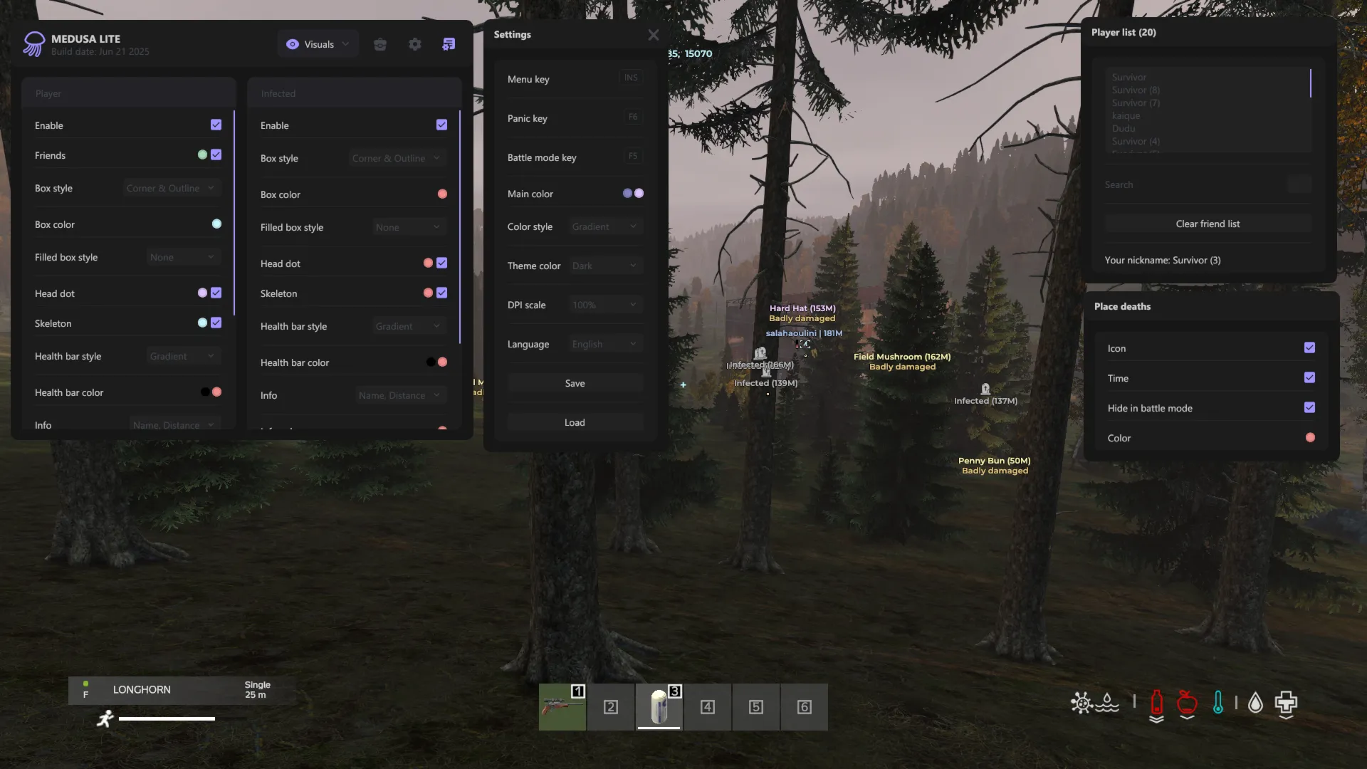 Купить чит Medusa Lite для игры DayZ с Wallhack, ESP - irongamers.ru