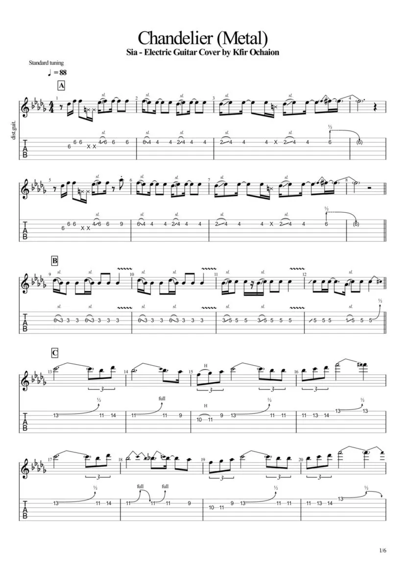 Табы Kfir Ochaion - Sia - Chandelier - Metal Cover - irongamers.ru