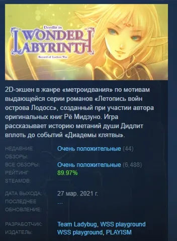 Летопись войн острова Лодосс: Дидлит в Лабиринте чудес АВТОДОСТАВКА STEAM GLOBAL МГНО