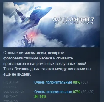 ACE COMBAT 7 SKIES UNKNOWN TOP GUN: Maverick Ultimate АВТОДОСТАВКА STEAM GLOBAL МГНОВ