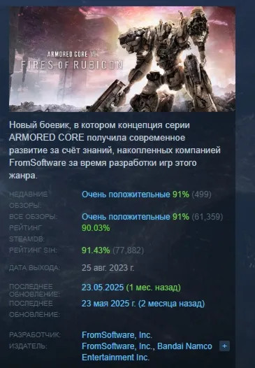 ARMORED CORE VI FIRES OF RUBICON Deluxe Edition АВТОДОСТАВКА STEAM GLOBAL МГНОВЕННО Л