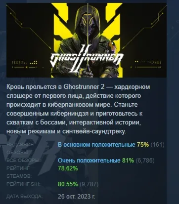 Ghostrunner 2 АВТОДОСТАВКА STEAM GLOBAL МГНОВЕННО ЛИЦЕНЗИЯ