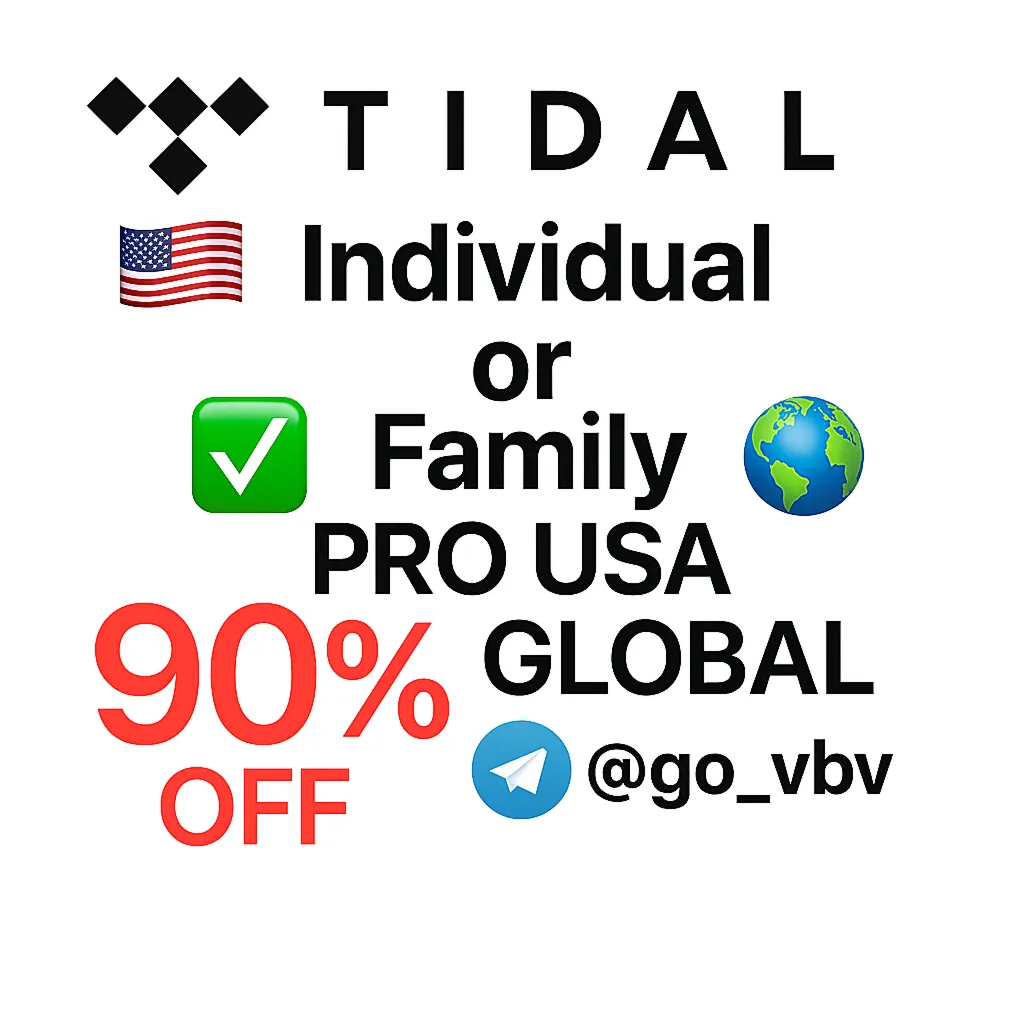 TIDAL 🇺 🇸 – HiFi+ | 1M | Инд./Сем. | Глобально PRO ✅ 