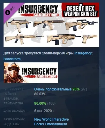 Insurgency: Sandstorm - Desert Hex Weapon Skin Set РФ - irongamers.ru