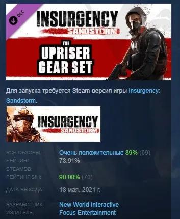 Insurgency: Sandstorm - Upriser Gear Set DLC AUTODELIVERY STEAM РОССИЯ