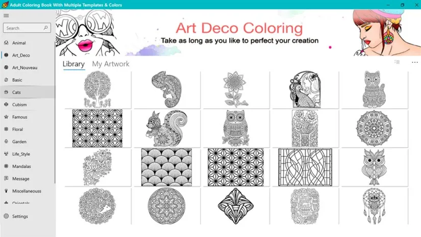Премиум для Adult Coloring Book With Multiple Templates