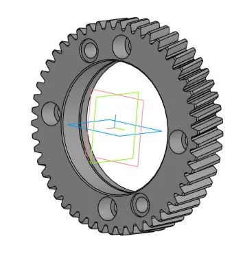 Чертеж и 3D модель детали шестерня m=3; z=50