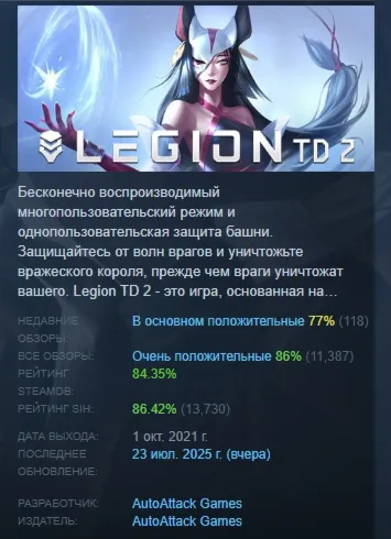 Legion TD 2 - Multiplayer Tower Defense АВТОДОСТАВКА STEAM РОССИЯ - irongamers.ru