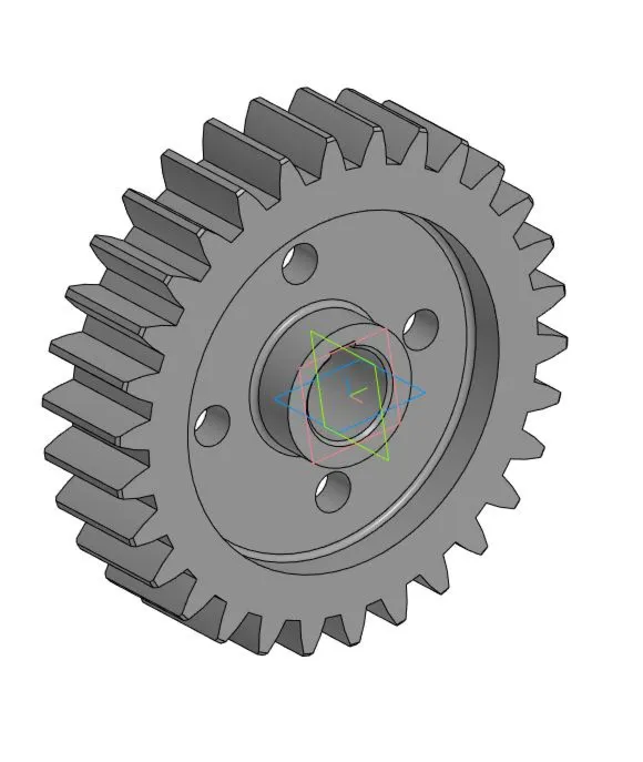 Чертеж и 3D модель детали колесо зубчатое m=8; z=30